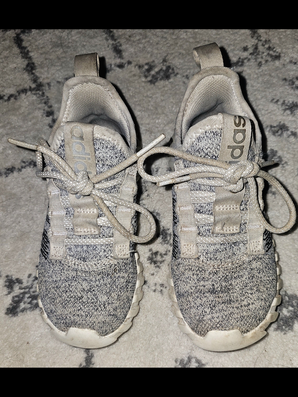 Adidas Kids' Size 11 Grey Knit Athletic Shoes